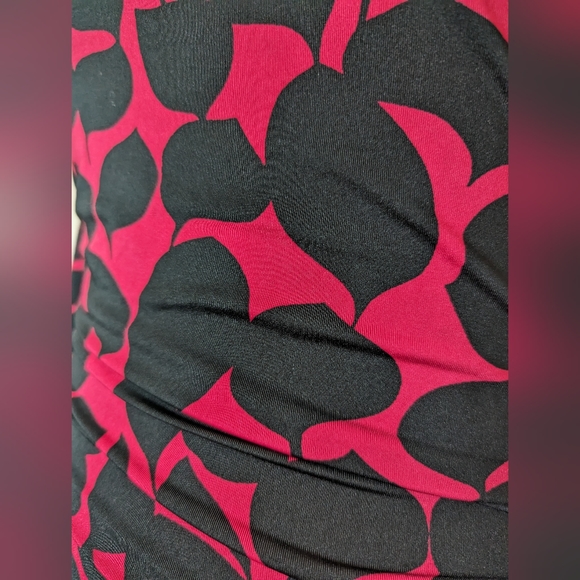 Phase Eight red raspberry and black midi dress size 8 - Picture 6 of 7